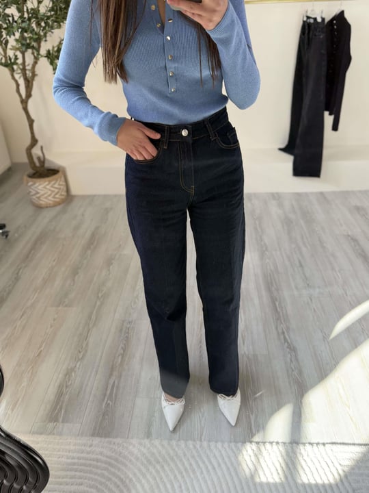 Rm Wide Leg Koyu Denim 