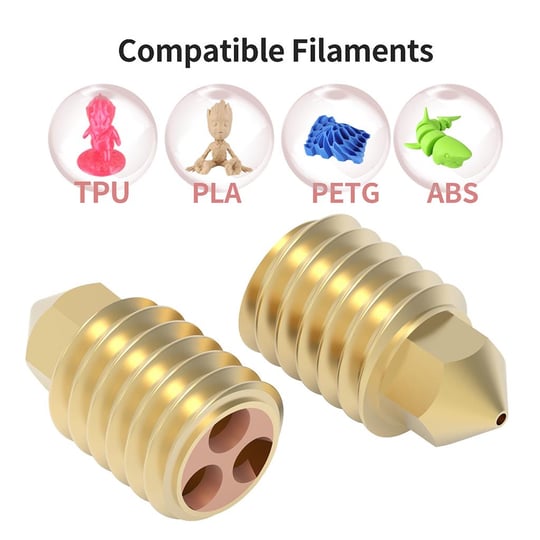 Bambu Lab X1-P1P CHT(High Flow)Bronz Nozzle(0.6mm)