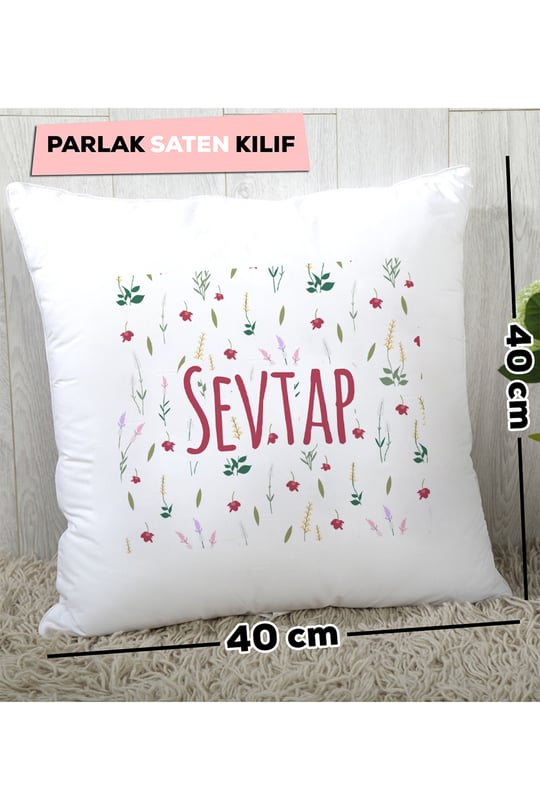 Çiçek Desenli Kişiye Özel Yastık