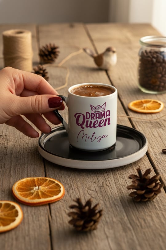 Drama Queen Kişiye Özel Türk Kahvesi Fincanı