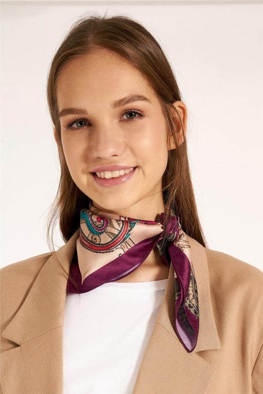 Etro Desenli Mor Bandana Fular
