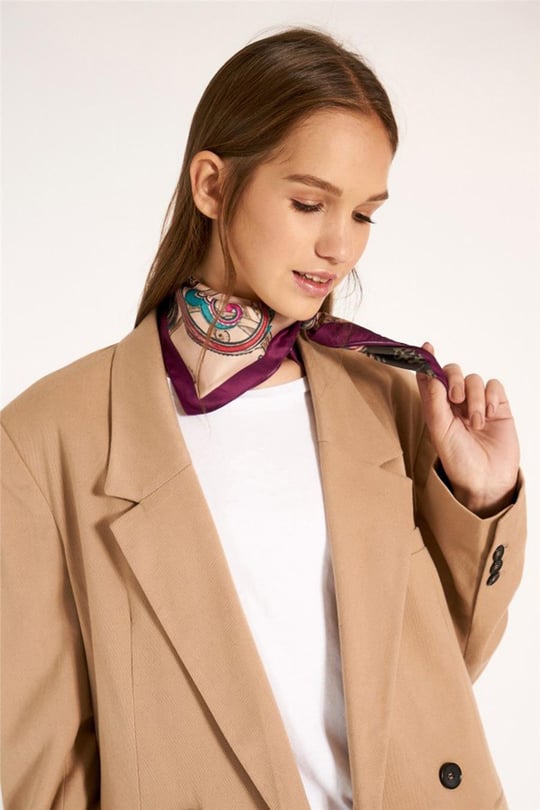 Etro Desenli Mor Bandana Fular