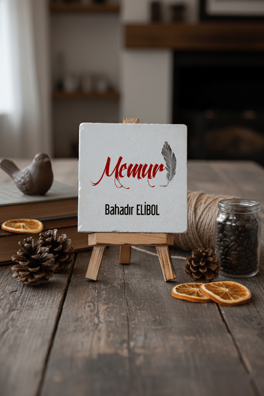 Memur Kişiye Özel Dekoratif Taş İsimlik