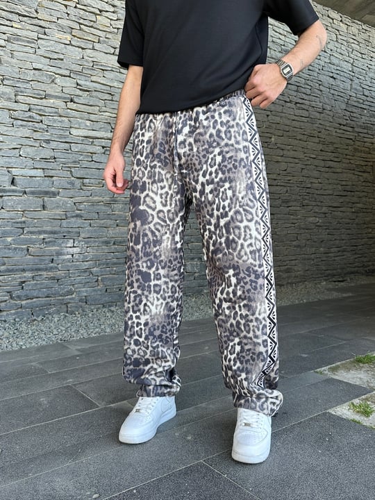 2M AÇIK LEOPAR BAGGY PANTOLON