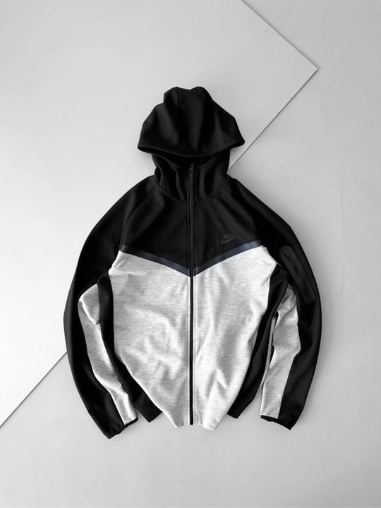 Siyah-Gri Nike Tech Hırka