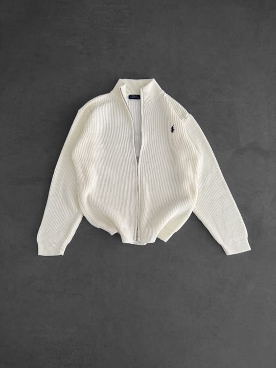 BEYAZ POLO TRİKO HIRKA