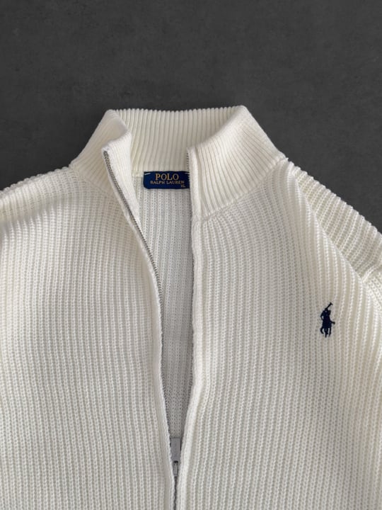 BEYAZ POLO TRİKO HIRKA