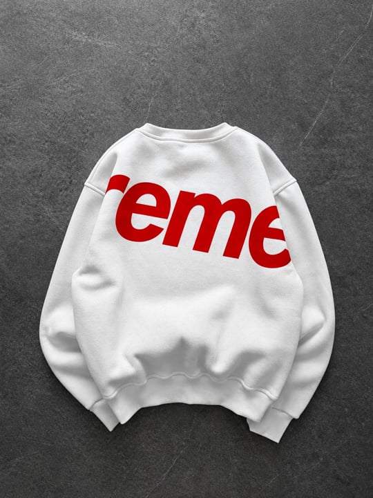BEYAZ YARIM SUPREME SWEAT