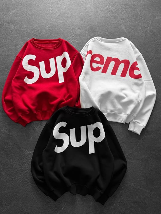 BEYAZ YARIM SUPREME SWEAT