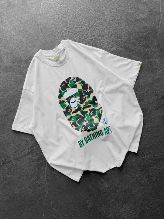BEYAZ YEŞİL BAPE TSHİRT