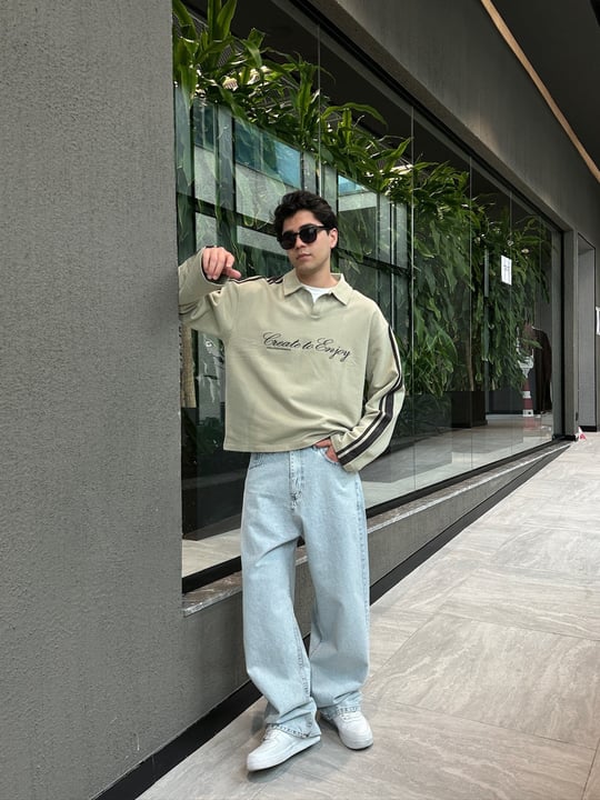 BUZ MAVİ SKATER BAGGY PANTOLON