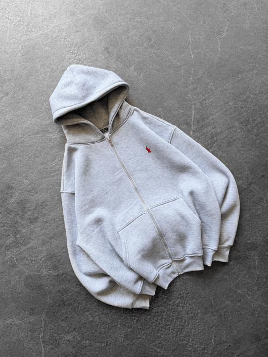GRİ KIRMIZI POLO HIRKA