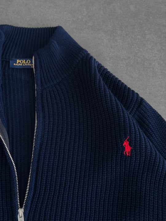 LACİVERT POLO TRİKO HIRKA