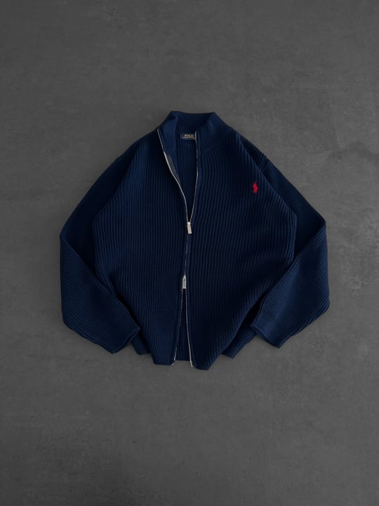 LACİVERT POLO TRİKO HIRKA