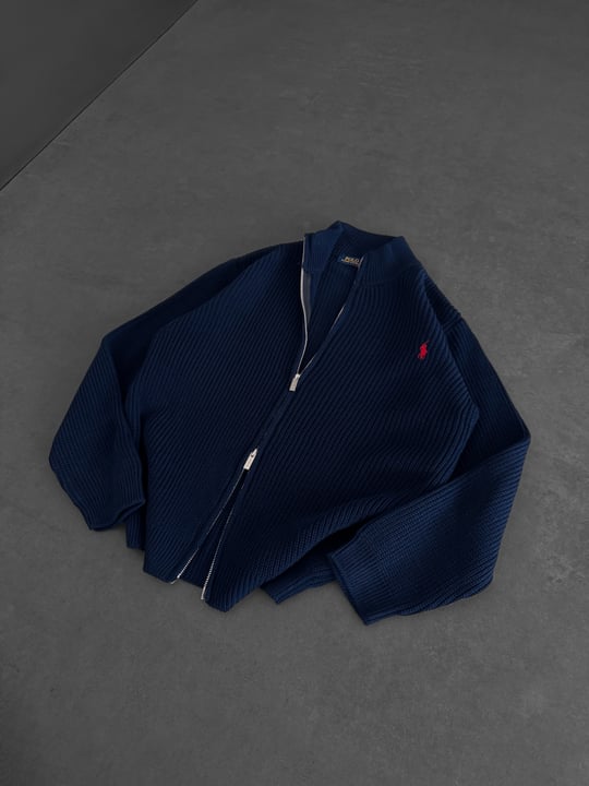 LACİVERT POLO TRİKO HIRKA