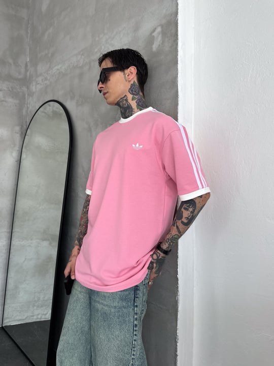 PEMBE BİSİKLET YAKA ADİDAS TSHİRT