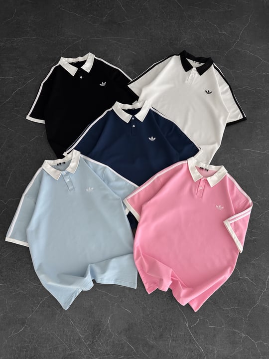 PEMBE POLO YAKA ADİDAS TSHİRT