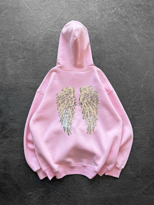 PEMBE PULLU KANAT SWEAT
