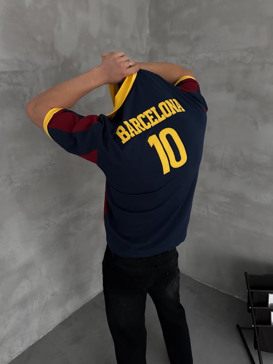 SARI SIRT 10 BARCELONA TSHİRT