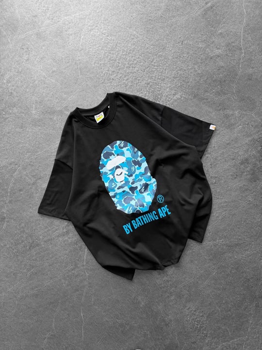 SİYAH MAVİ BAPE TSHİRT