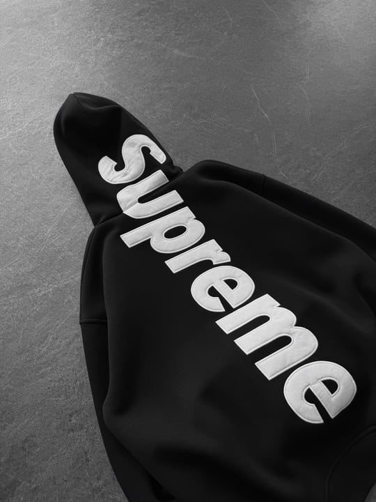 SİYAH SIRT NAKIŞ SUPREME SWEAT