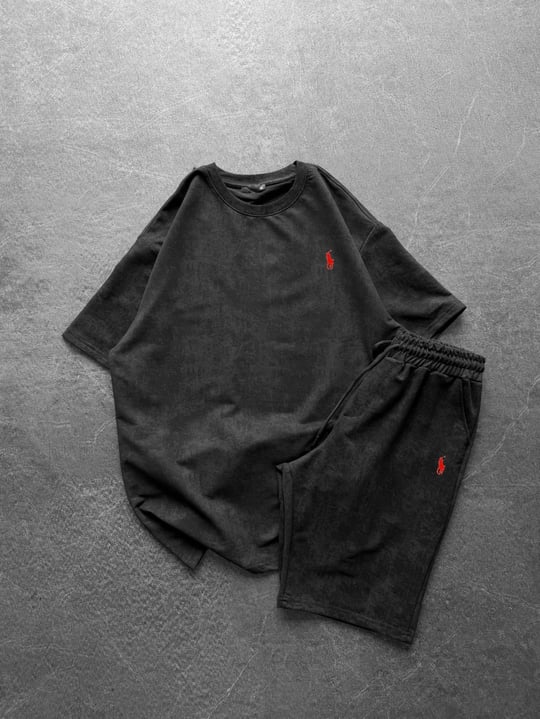 SİYAH SWM ŞORTLU POLO TAKIM