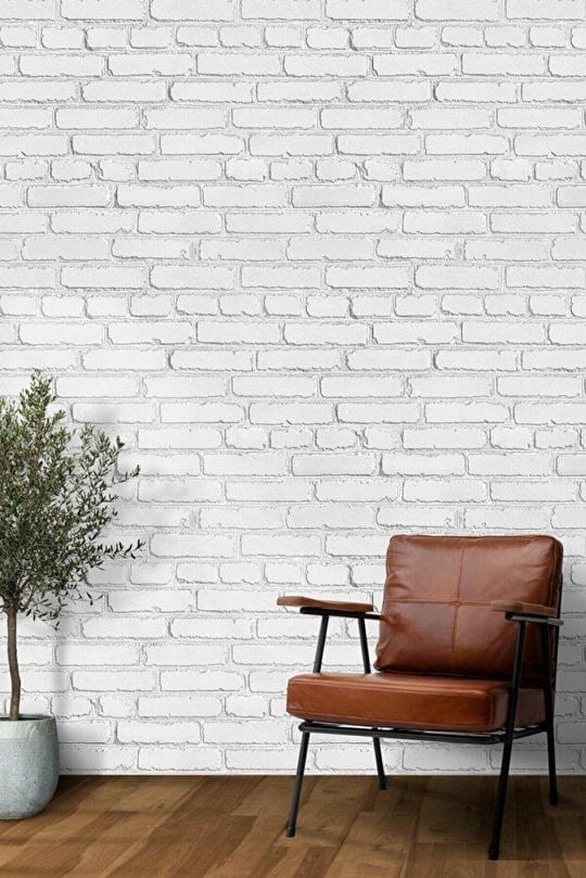 Bien Duvar Kağıtları Beyaz Taş Desen Duvar Kağıdı 5,33 M²