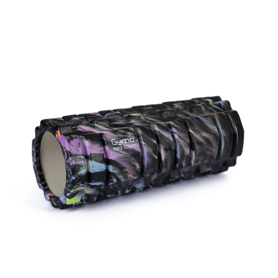 Gymo Pro Series Cloudy Marble Foam Roller Pilates Masaj Rulosu Siyah