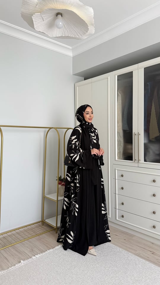 Leaf abaya takım