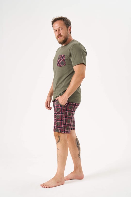 Erkek Haki 3'Lü Pijama Takımı - 6145-4R