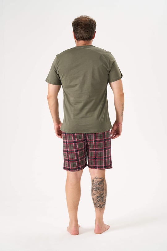 Erkek Haki 3'Lü Pijama Takımı - 6145-4R