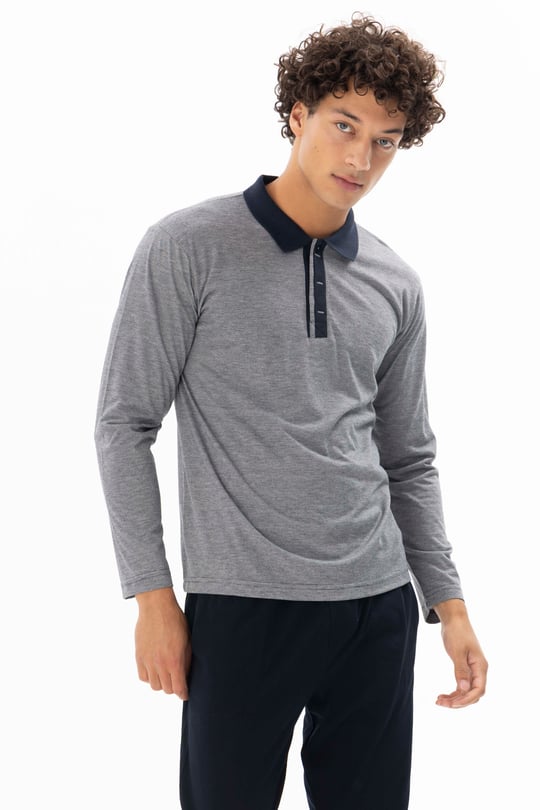 Erkek Lacivert Polo Yaka Pijama Takımı - DM26112R