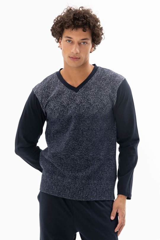Erkek Lacivert V Yaka Pijama Takımı - KG26603R