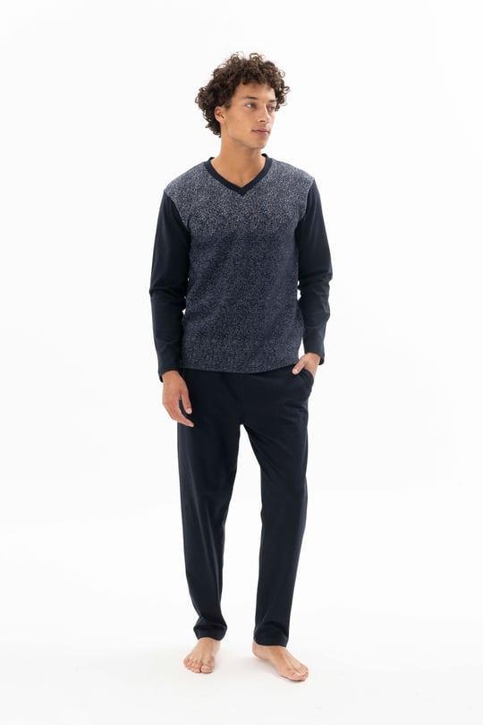 Erkek Lacivert V Yaka Pijama Takımı - KG26603R