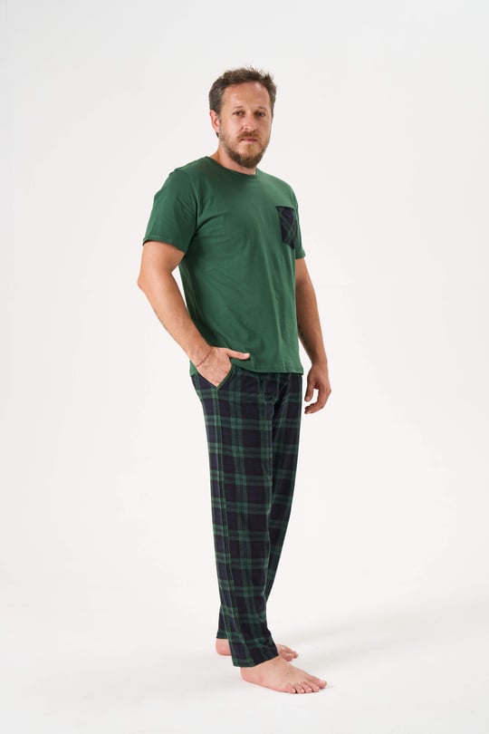 Erkek Yeşil 3'Lü Pijama Takımı - 6145-4R