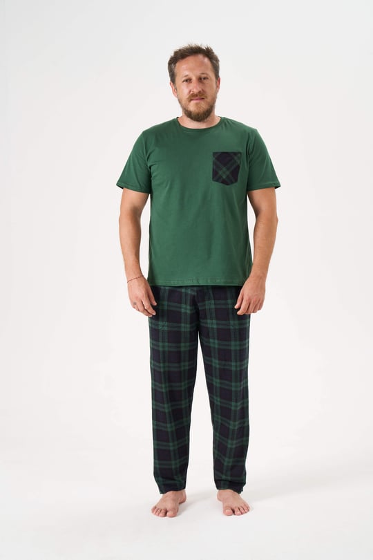 Erkek Yeşil 3'Lü Pijama Takımı - 6145-4R