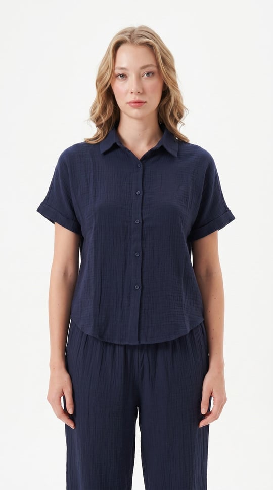 Kadın Laci Müslim Gömlek Pijama Takımı - LB1009R