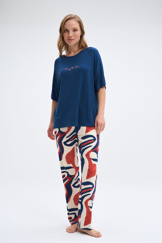 Kadın Lacivert Pijama Takımı- 2039R