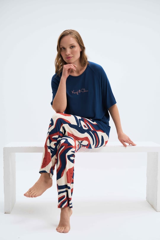 Kadın Lacivert Pijama Takımı- 2039R