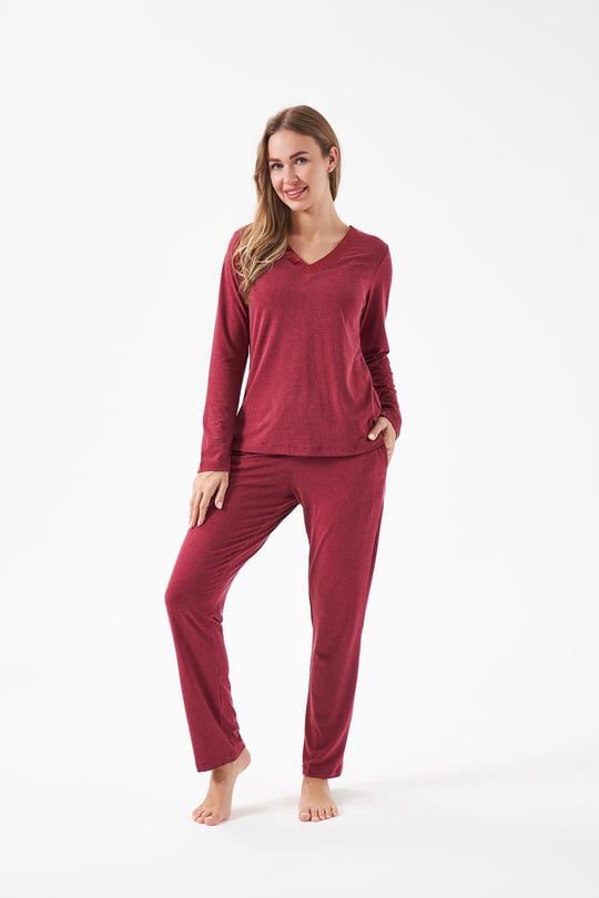 Kadın V Yaka Pijama Takım - 28091R