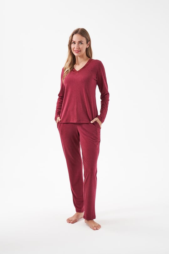 Kadın V Yaka Pijama Takım - 28091R
