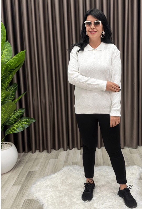 MONA KAŞMİR ELİT TRİKO BEYAZ