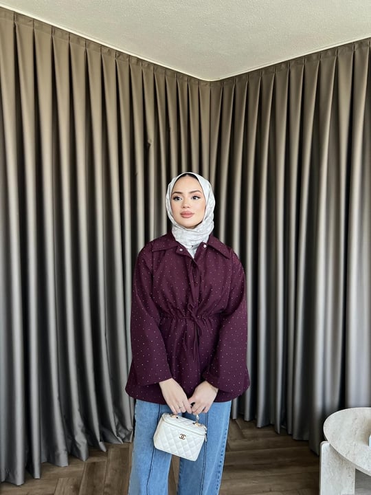 Taşlı Trenç - Mürdüm
