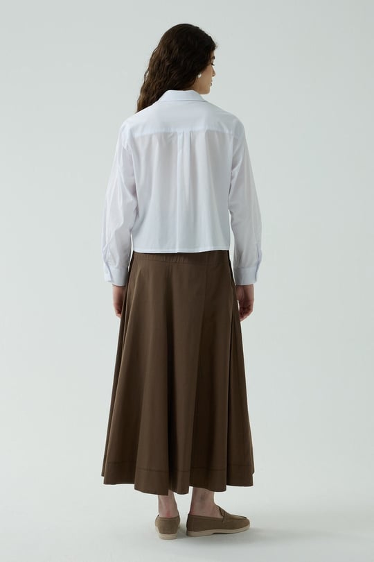 Beyaz Çift Cepli Mini Poplin Gömlek