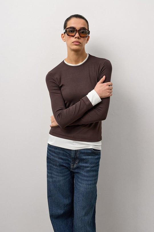 Kahverengi Beyaz Garnili Body