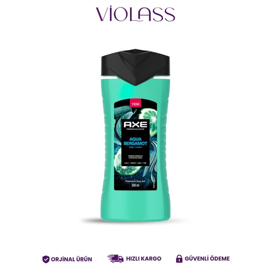 Axe Premium Collection Duş Jeli Aqua Bergamot 3in1 Vücut Saç Yüz 300 ml