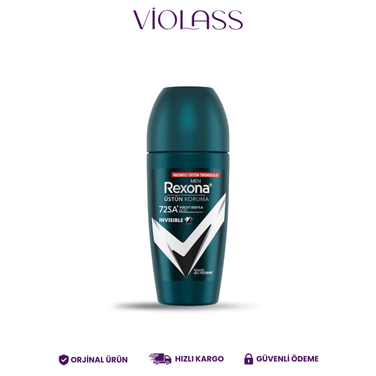 Rexona Üstün Koruma Erkek Roll-On Deodorant Invisible 72 Saat Kesintisiz Koruma 50 ml
