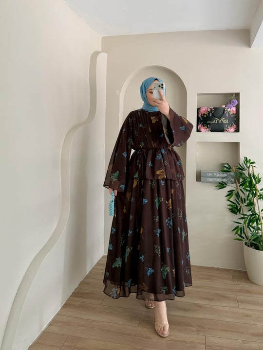 Flower Çiçek Desenli Etekli Takım 