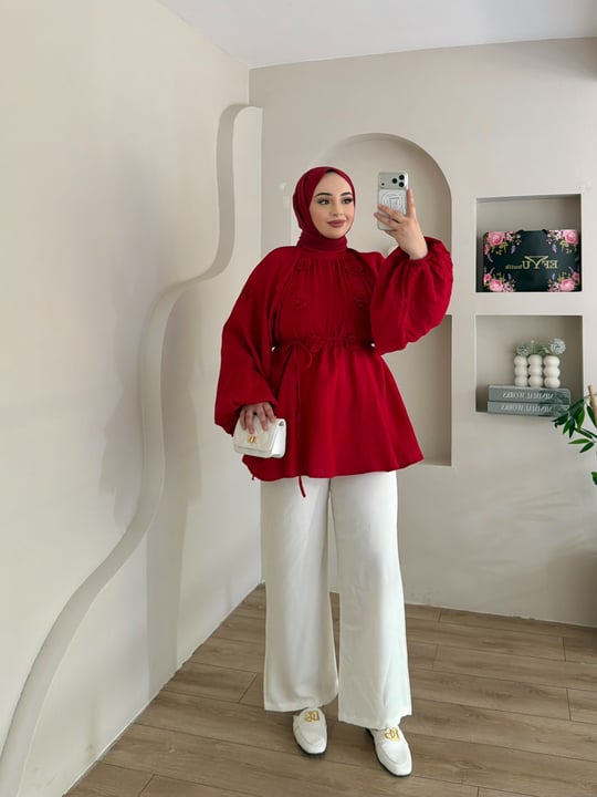 Reglan Çiçek Motifli Gömlek 