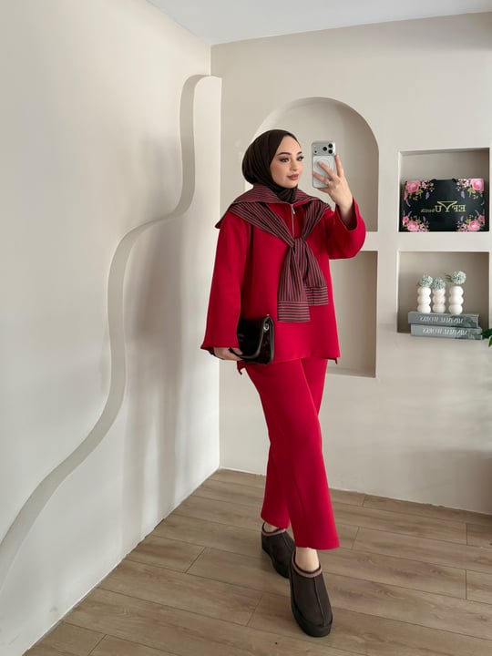 Rona Yaka Detay Pantalon Takım